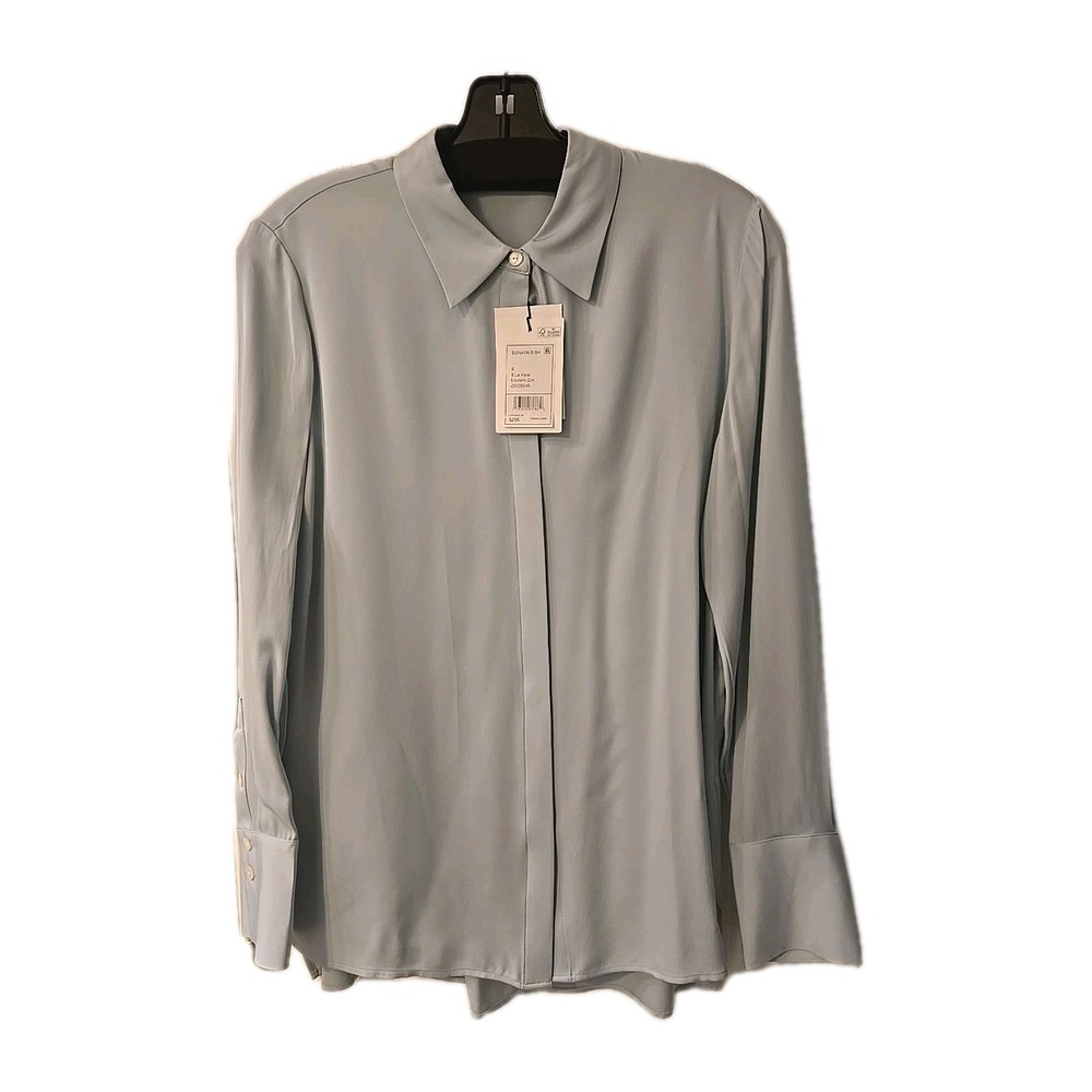 NWT Theory Sunaya Shirt Blouse Blue Haze Size S, $295 Modern Ggt O022504R